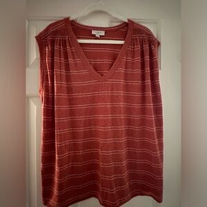Loft, women’s sleeveless top, burnt orange, size XL